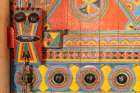 Saudi Arabia, Riyadh. Colorfully painted door in Najd Village. Art Print